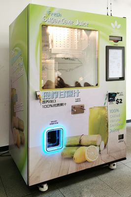 フルーツのコンボの自動販売機のビルの硬貨は新しい砂糖きび機械を作動させた