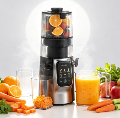 Fresh Smart HJ102D 6-in-1 低速圧搾ジューサー – 135mmワイドシュート、200Wコールドプレス＆セルフクリーニングで無限の健康的な可能性を秘めた1台のマシン
